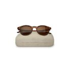 Sun Valley Matte Tortoise Frame Sunglasses With Bridge Accent & Sherpa Case