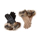Two's Company Vegan Leather Globe W/ Marbled Faux Fur Cuff