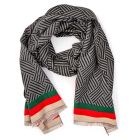 Two's Company Elite Reversible Scarf W/ Faux Woven Design