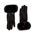 Two's Company Cashmere Feel Gloves With Plush Faux Fur Cuff