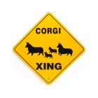 Noble Beast Pembroke Corgi X-ing Aluminum Sign (12" x 12")