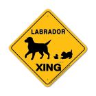 Noble Beast Labrador X-ing Aluminum Sign (12" x 12")