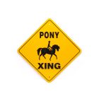 Noble Beast Pony X-ing Aluminum Sign (12" x 12")
