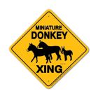 Noble Beast Miniature Donkey X-ing Aluminum Sign (12" x 12")