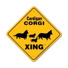 Nobel Beast Cardigan Corgi X-ing Sign (12" x 12")