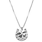 Loriece Silver Horseshoe & Four Leaf Silver Necklace