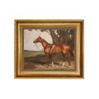 Madison Bay Co. Saddle Chestnut Racehorse Framed Painting Print on Canvas - 8X10
