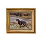 Madison Bay Co. Labrador Retriever with Duck Framed Painting 8" X 10"