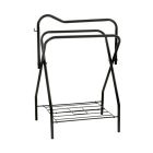 Portable Folding Metal Saddle Stand/Rack with Metal Bottom Shelf