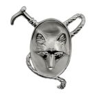 Loriece Silver Fox Mask & Whip Necklace