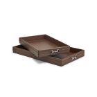 Two's Company Horse Country Decorative Tray With Horse Bit Accent - Set of 2