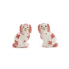 Two's Company Salt & Pepper Pink Staffordshire Dog Set