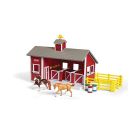 Breyer Stablemates - Red Stable Set With Two Horses