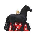 Kelley And Company Glass Fresian Horse Christmas Ornament
