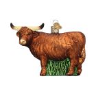Kelley And Company Glass Highland Cow Christmas Ornament