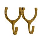 Brass Horseshoe Hook-Double
