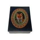 Madison Bay Co. 4" Red Fox In The Grass Black Soapstone Decorative Box