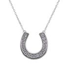 Kelly Herd Sterling Silver Contemporary Pavé Horseshoe Necklace