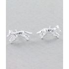 Awesome Artifacts Sterling Silver Running Fox Earrings