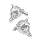 Westrian Tally-Ho Fox Mask Equestrian Cufflinks - Brass With Rhodium