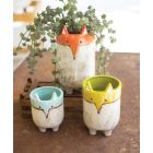 Kalalou Ceramic Fox Planters - Multiple Sizes Available