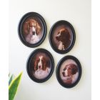 Kalalou Framed Oval Dog Prints - Set of 4