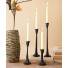 Kalalou Cast Iron Taper Candle Holders - Set of 4