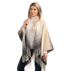 Ladies Striped Hooded Wrap