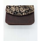 Small Cowhide & Leather Envelope Crossbody Purse