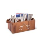 Vagabond House Horse Bits Leather Handles Flatware Caddy