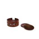 Vagabond House Premium Genuine Leather Coaster Set - Bit - Set of 6
