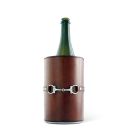 Vagabond House Premium Genuine Leather Bit Wine Bottle Chiller - Stainless Lined