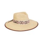 Two's Company Ladies Paper Braid Safari Hat With Soutwest Ribbon & 4" Brim