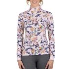 Kastel Denmark 1/4 Zip Ladies Long Sleeve Print Sun Shirt (Floral, No Trim)