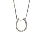 Calloway Silver Levade Moissanite Horseshoe Equestrian Necklace