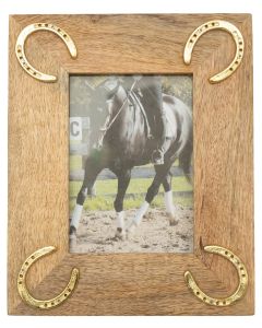 Wooden Picture Frame with Gold Horse Shoes (5 x 7)