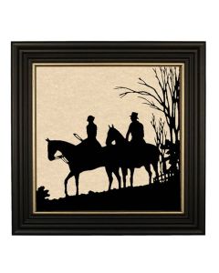 Madison Bay Co. 8" X 8" Field Horses Paper Cut Silhouette In Wood Frame