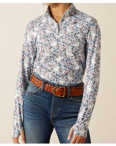 Ariat Ladies Lowell 3.0 1/4 Zip Baselayer Print Long Sleeve Shirt - 5