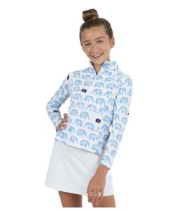 IBKUL Girls Mock Neck Long Sleeve Sunshirt/Top - Print (2023)