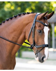 KL Select Black Oak Palm Ergonomic Dressage Bridle With Flash Crank & Reins