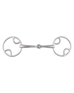 Korsteel Stainless Steel Loose Ring Jointed Beval Snaffle Bit