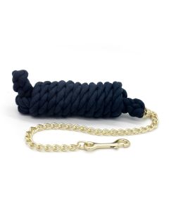 Cotton Lead Rope with 20" Brass Plated Chain