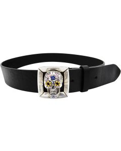 Lilo 1.5" Leather Cala Skull Belt