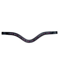 KL Select Paradise Blackberry Curved Padded Browband With Crystals