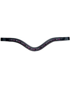 KL Select Paradise Blackberry Curved Padded Browband With Crystals