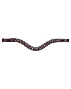 KL Select Peaches & Cream Curved Browband With Crystals