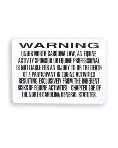 Noble Beast North Carolina Equine Law Aluminum Sign (12" x 18")