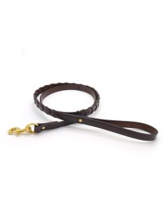 Tory English Bridle Leather Laced Leash 3/4"