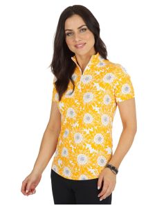 IBKUL Ladies Ruthie Print Zip Mock Neck Sunshirt (2023)