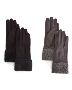 Two's Company Sherpa Cuff Gloves With Touchscreen Fingertips